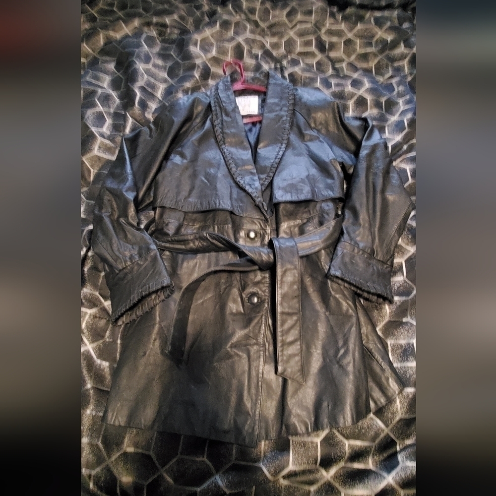 Vintage Womens size M  black Kristin Paige Sportswear  leather coat